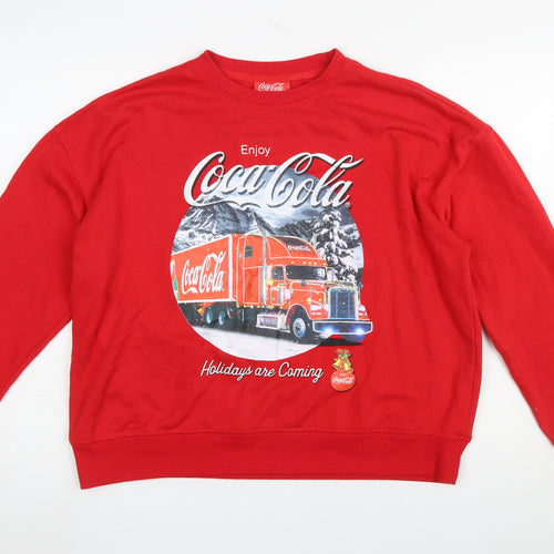Coca-Cola Red Christmas Graphic Sweatshirt Women M 12/14 Pullover