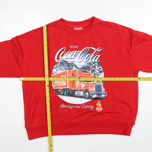 Coca-Cola Red Christmas Graphic Sweatshirt Women M 12/14 Pullover