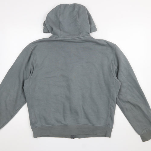 Nike Men's Grey Full Zip Hoodie Size S Regular Fit Fleece Zip Logo