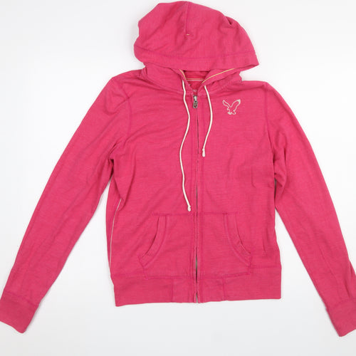 American Eagle Outfitters Womens Pink Full Zip Hoodie Size M