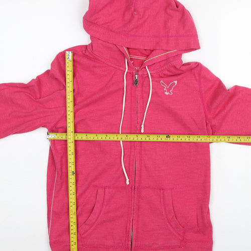 American Eagle Outfitters Womens Pink Full Zip Hoodie Size M