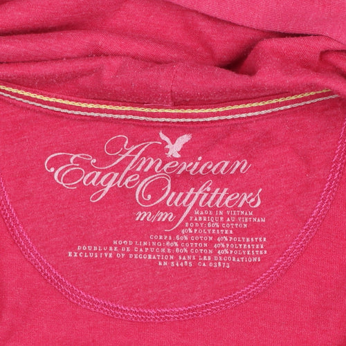 American Eagle Outfitters Womens Pink Full Zip Hoodie Size M