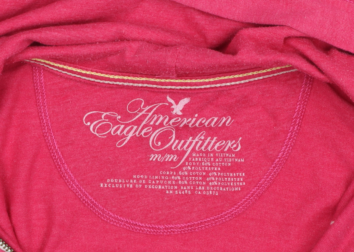 American Eagle Outfitters Womens Pink Full Zip Hoodie Size M