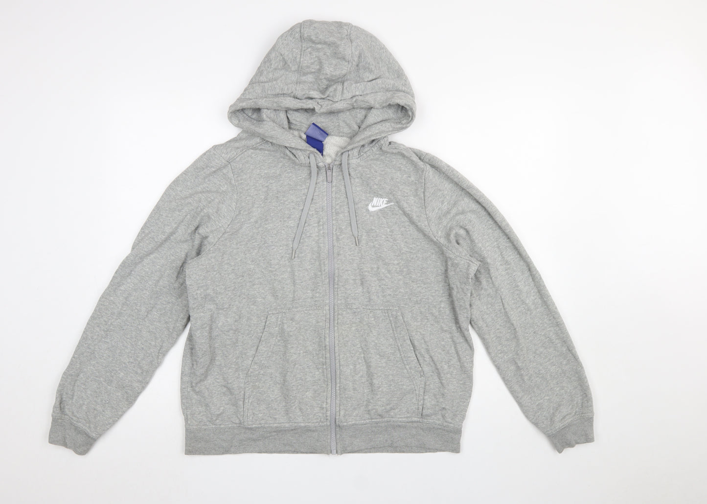 Nike Women’s Grey Full Zip Hoodie Large Cotton Blend Casual