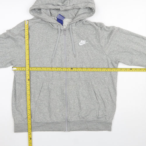 Nike Women’s Grey Full Zip Hoodie Large Cotton Blend Casual