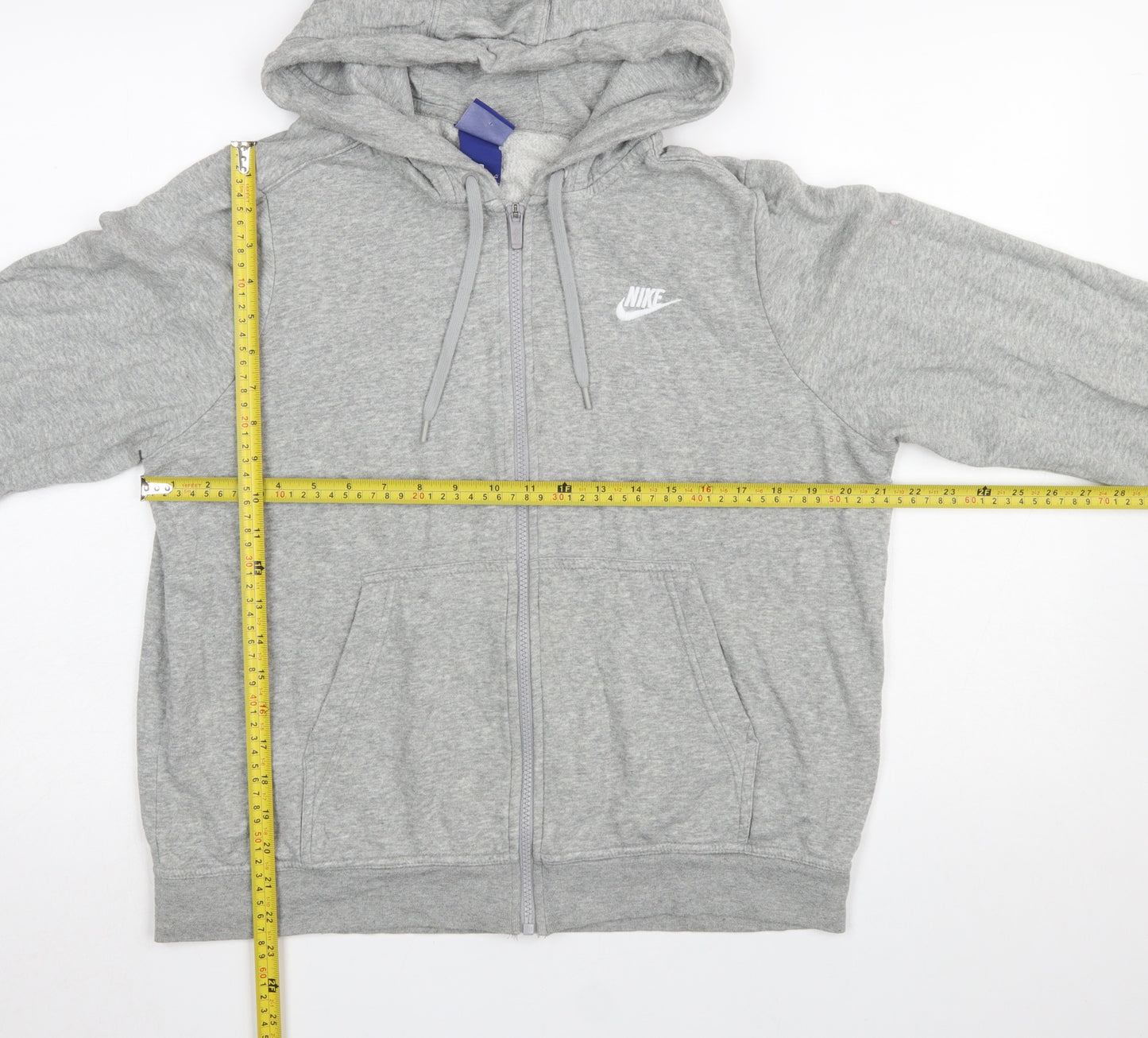Nike Women’s Grey Full Zip Hoodie Large Cotton Blend Casual