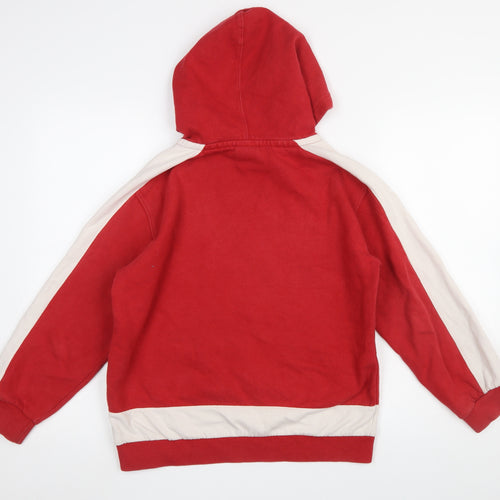Nike Boys Red Pullover Hoodie Size L 10-12 Cotton Blend with Logo Design