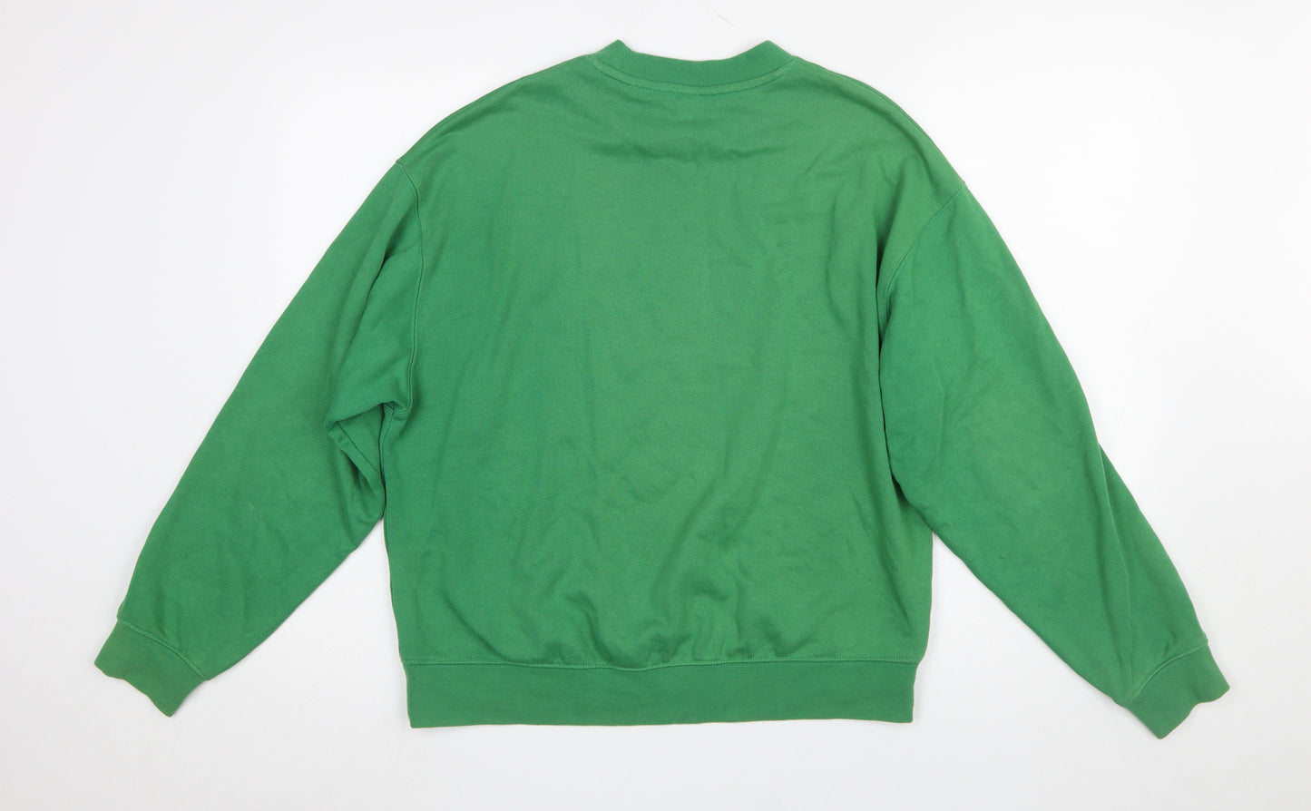 H&M Women's Green Self Care Club Sweatshirt Size S Cotton Blend