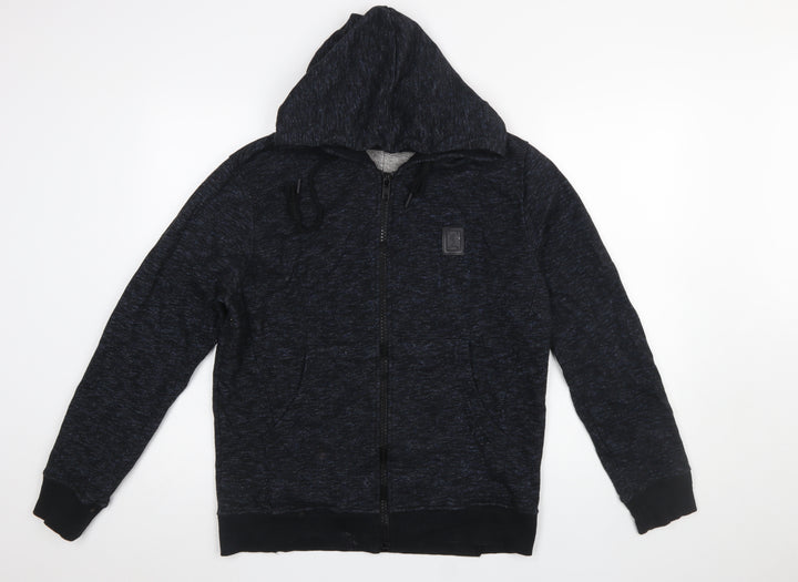 Religion Men's Black Full Zip Hoodie Size M Cotton Blend