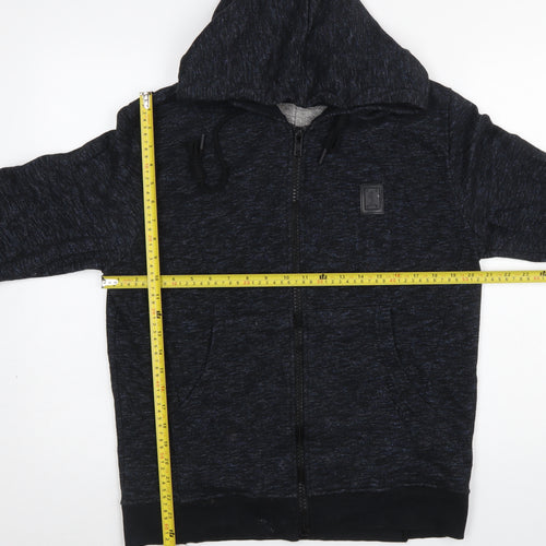 Religion Men's Black Full Zip Hoodie Size M Cotton Blend