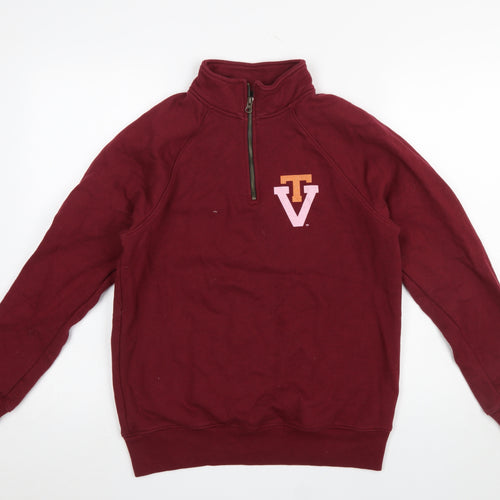 Homefield Men's Red 1/4 Zip Pullover Sweatshirt M
