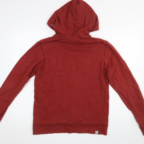 Bench Men's Red Pullover Hoodie Medium Graphic Logo Hooded Sweatshirt