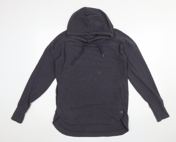 Sweaty Betty Womens Black XS Pullover Hoodie Long Sleeve Cotton Blend
