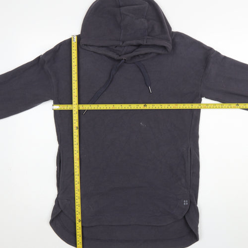 Sweaty Betty Womens Black XS Pullover Hoodie Long Sleeve Cotton Blend