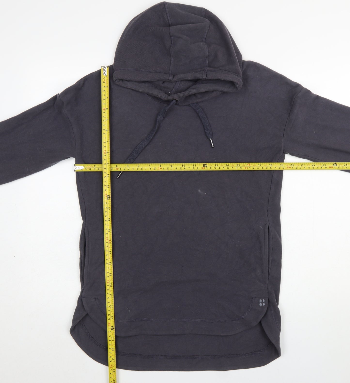 Sweaty Betty Womens Black XS Pullover Hoodie Long Sleeve Cotton Blend