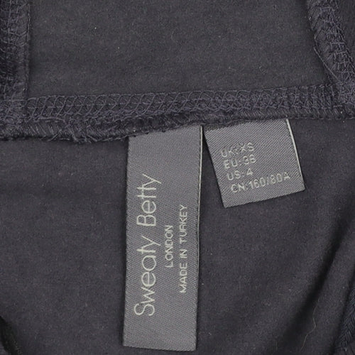 Sweaty Betty Womens Black XS Pullover Hoodie Long Sleeve Cotton Blend