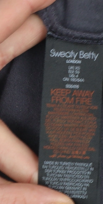 Sweaty Betty Womens Black XS Pullover Hoodie Long Sleeve Cotton Blend