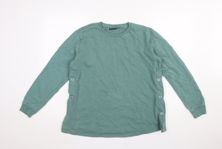 ASOS Design Women’s Green UK 10 Maternity Sweatshirt with Side Snap Detail