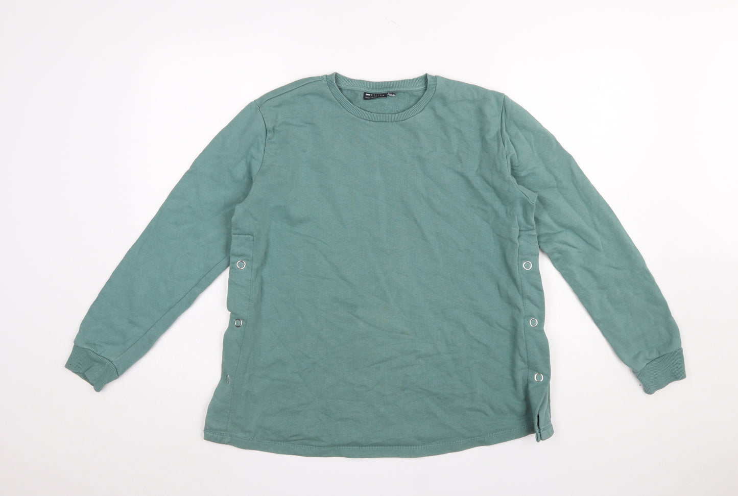 ASOS Design Women’s Green UK 10 Maternity Sweatshirt with Side Snap Detail