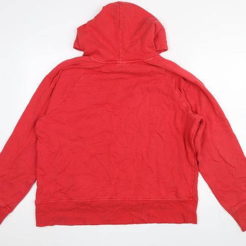 Disney Women Red Hoodie Medium Mickey Graphic Pullover Sweatshirt