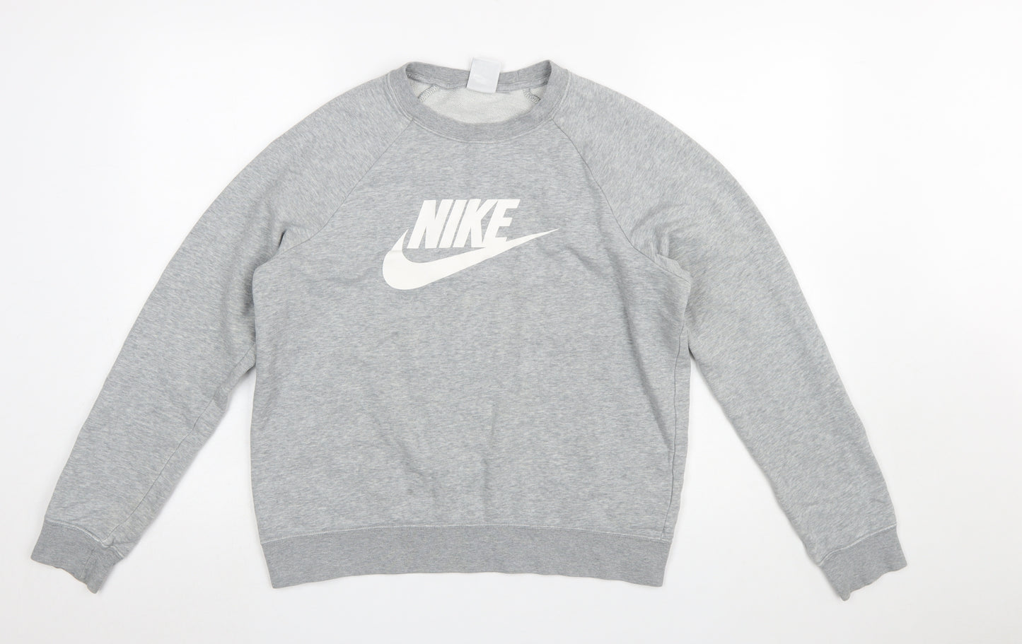 Nike Men's Grey Logo Crew Neck Pullover Sweatshirt Size M