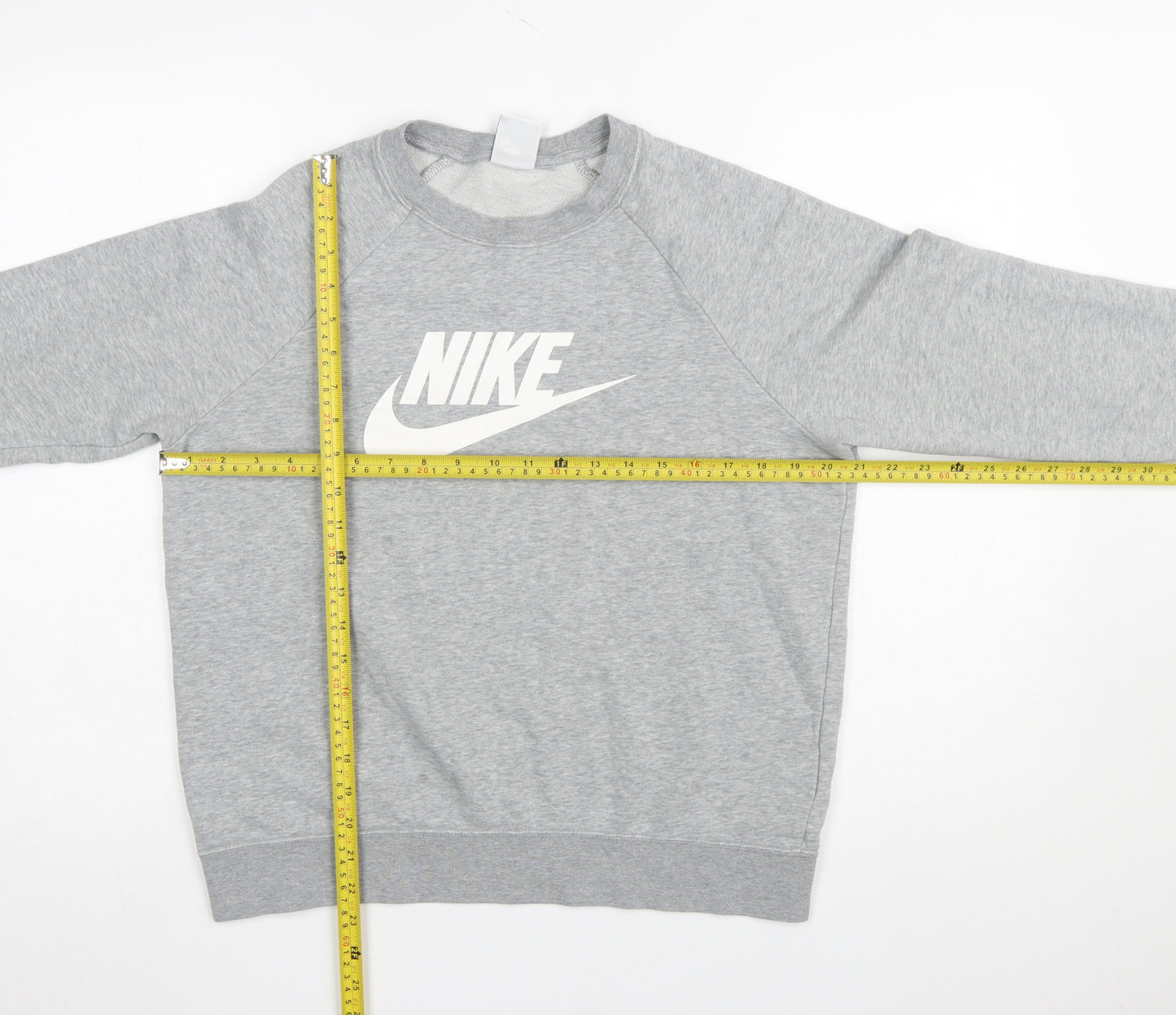 Nike Men's Grey Logo Crew Neck Pullover Sweatshirt Size M