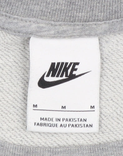 Nike Men's Grey Logo Crew Neck Pullover Sweatshirt Size M