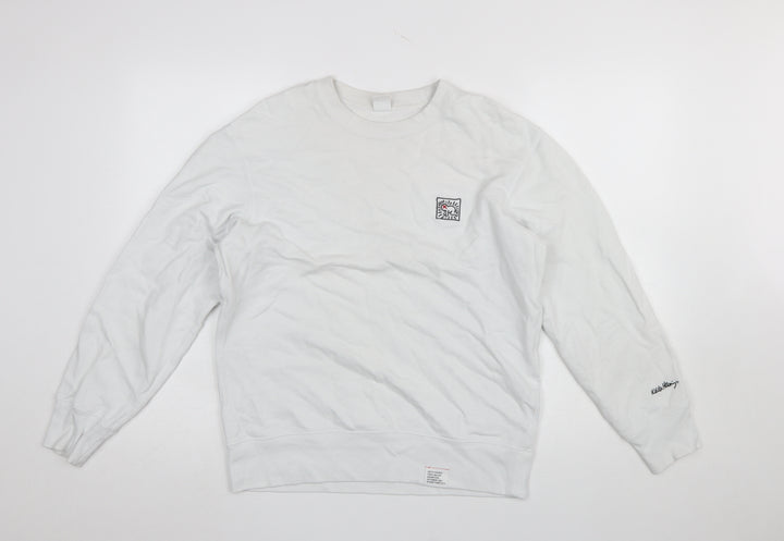 Uniqlo Keith Haring Men's White M Crew Neck Cotton Sweatshirt
