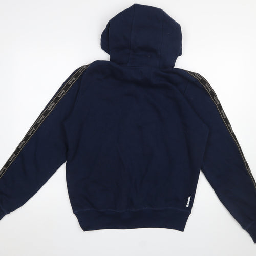 Bench Men's Blue Pullover Hoodie M Logo Fleece Long Sleeve