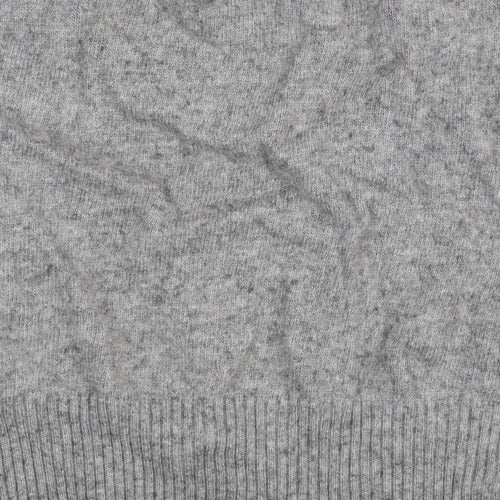 Black Label Crestbridge Women's Grey Wool Wolf Jumper M