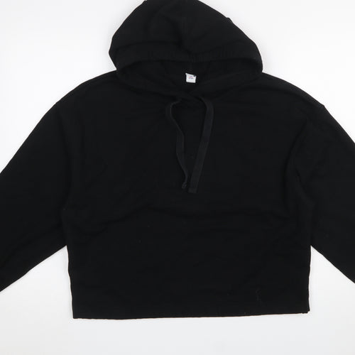Old Navy Women's Black Pullover Hoodie Medium Cotton Blend