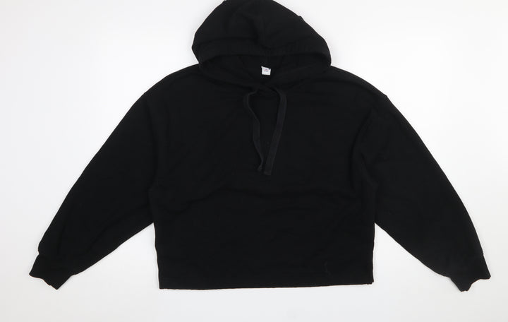 Old Navy Women's Black Pullover Hoodie Medium Cotton Blend