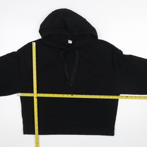 Old Navy Women's Black Pullover Hoodie Medium Cotton Blend