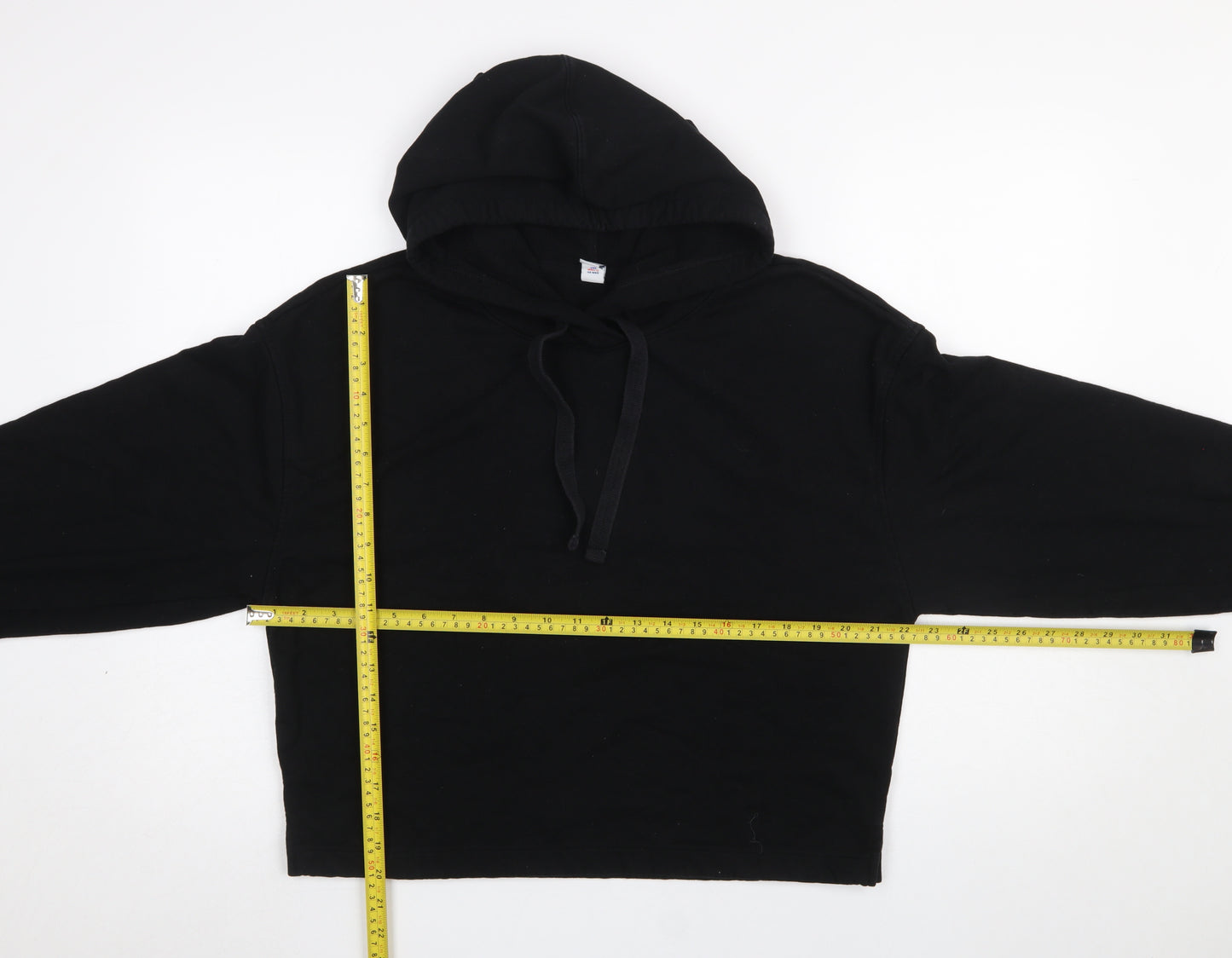 Old Navy Women's Black Pullover Hoodie Medium Cotton Blend