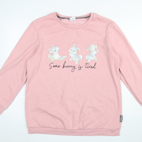 Disney Women Pink Thumper Bunny Long Sleeve Pyjama Top Size 12-14