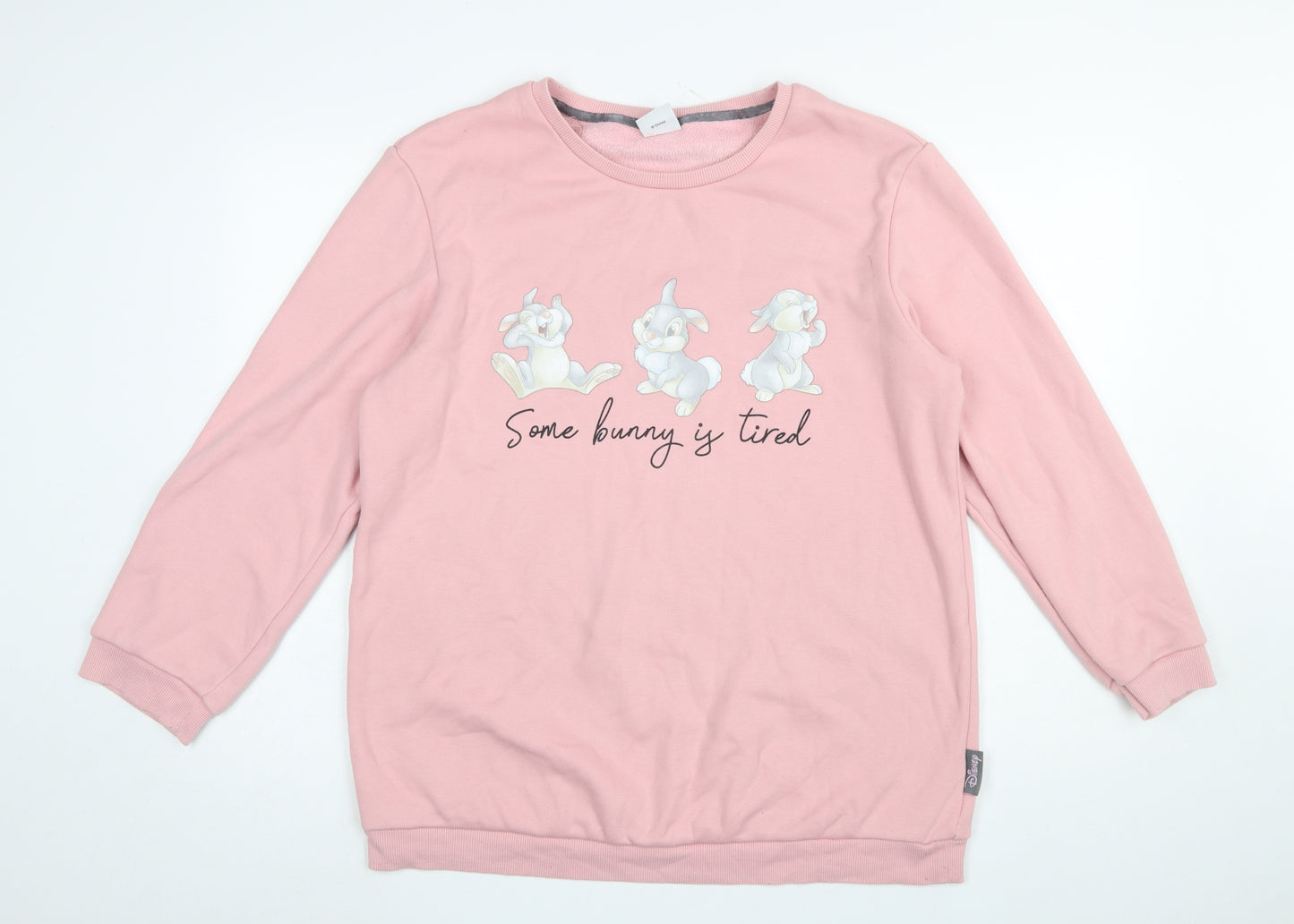 Disney Women Pink Thumper Bunny Long Sleeve Pyjama Top Size 12-14