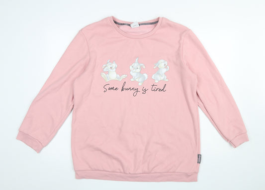 Disney Women Pink Thumper Bunny Long Sleeve Pyjama Top Size 12-14