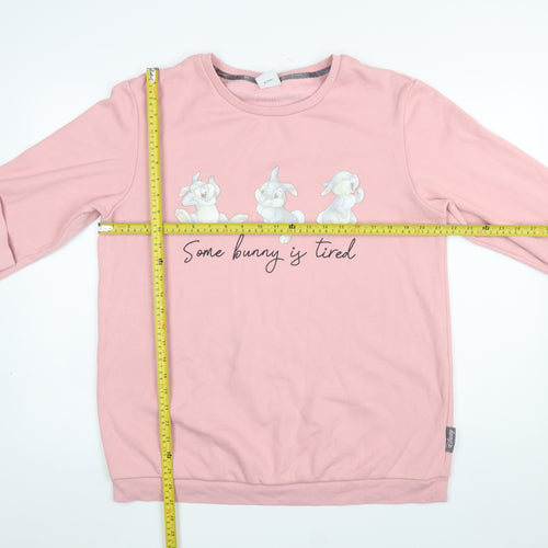 Disney Women Pink Thumper Bunny Long Sleeve Pyjama Top Size 12-14