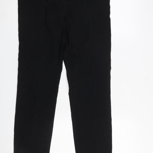 Gallery Womens Black Size 12 Straight Leg Trousers with Stretch