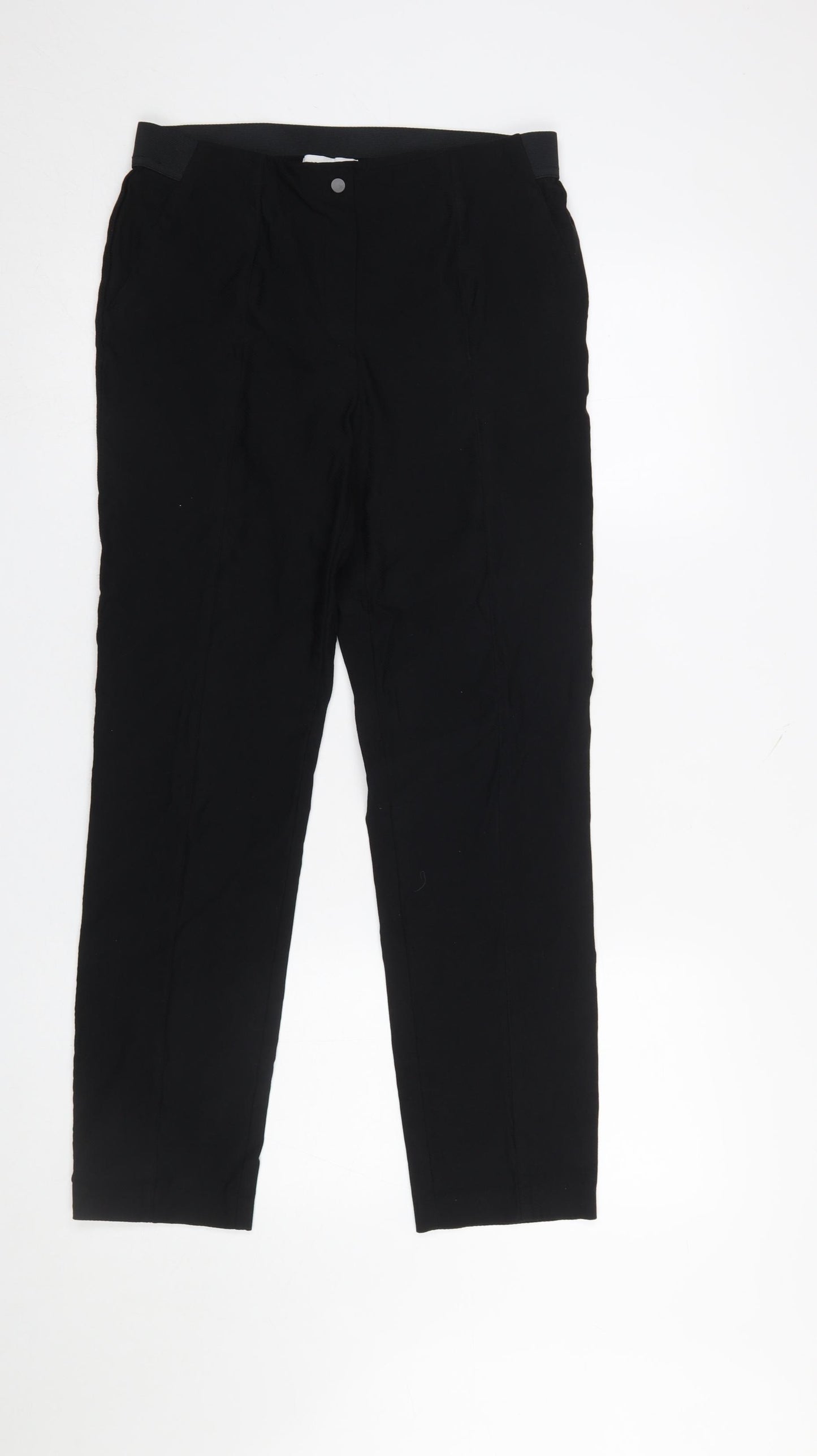 Gallery Womens Black Size 12 Straight Leg Trousers with Stretch