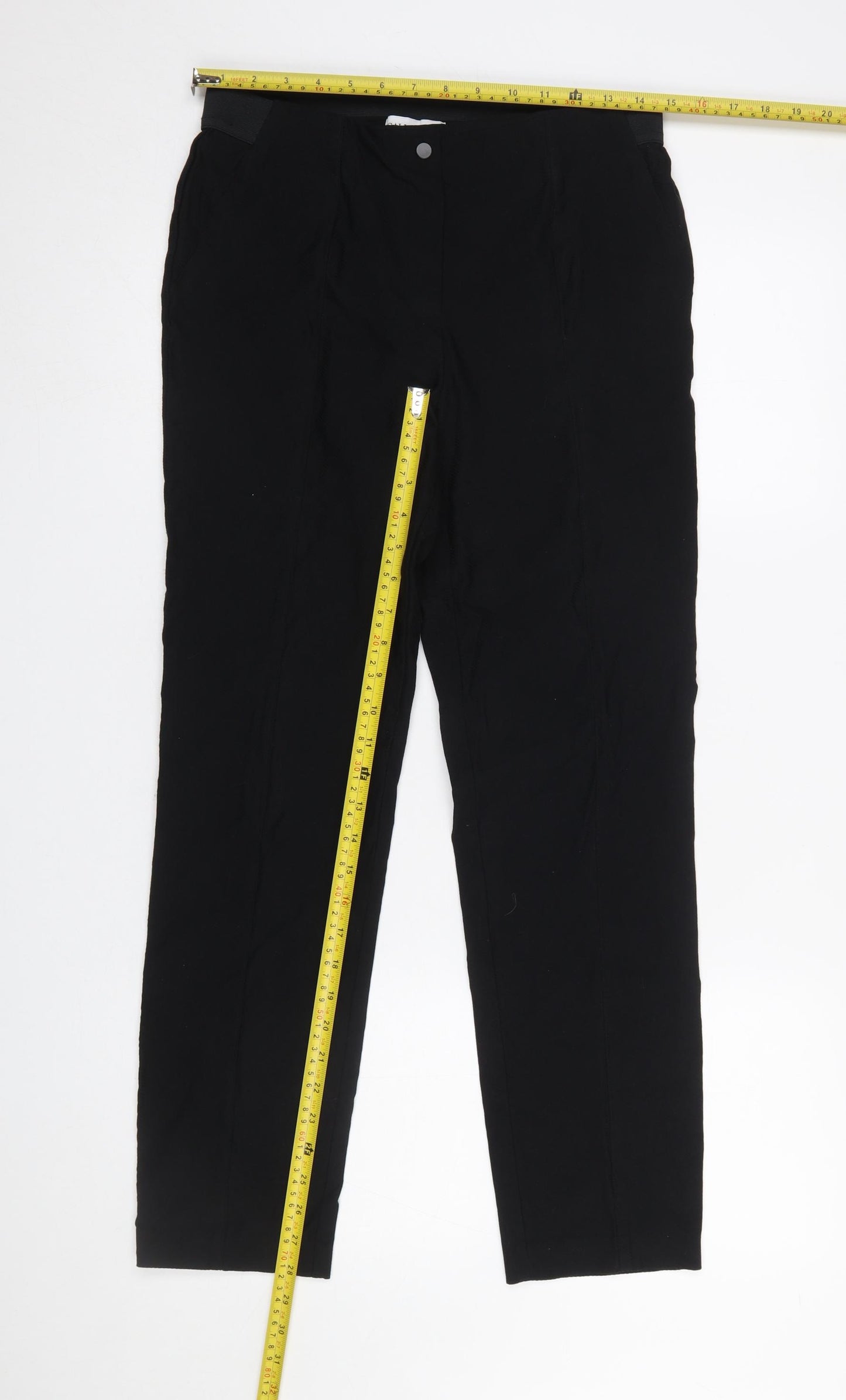 Gallery Womens Black Size 12 Straight Leg Trousers with Stretch
