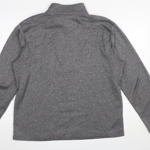 Eddie Bauer Men's Grey XL 1/4 Zip Fleece Sweatshirt Outdoor Pullover