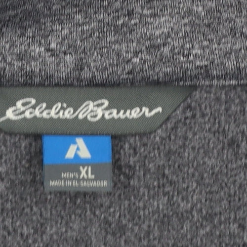 Eddie Bauer Men's Grey XL 1/4 Zip Fleece Sweatshirt Outdoor Pullover