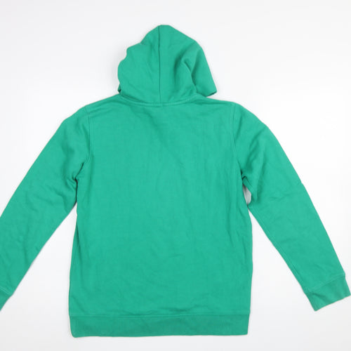 Lands' End Boys Green Pullover Hoodie 12-14 Years Cotton Blend Major League Print