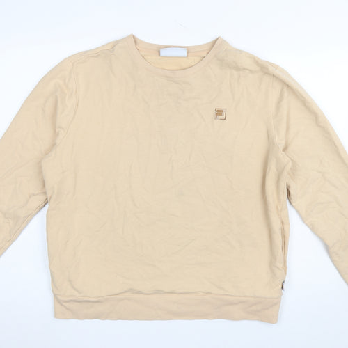 Fila Women Beige Crew Neck Pullover Sweatshirt Size L