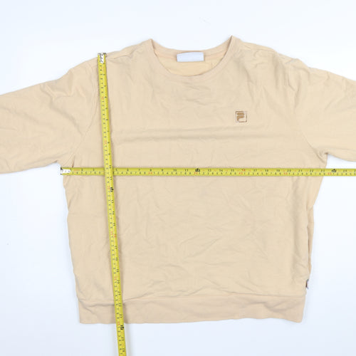 Fila Women Beige Crew Neck Pullover Sweatshirt Size L