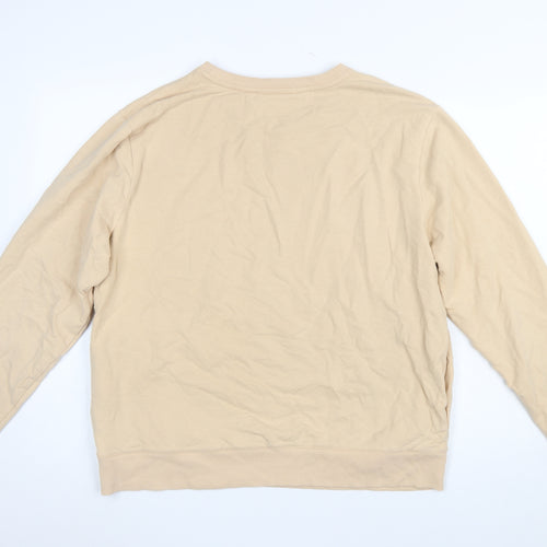 Fila Women Beige Crew Neck Pullover Sweatshirt Size L