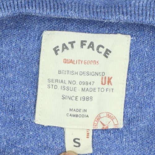 Fat Face Men's Blue Cotton Crew Neck Pullover Jumper Size S