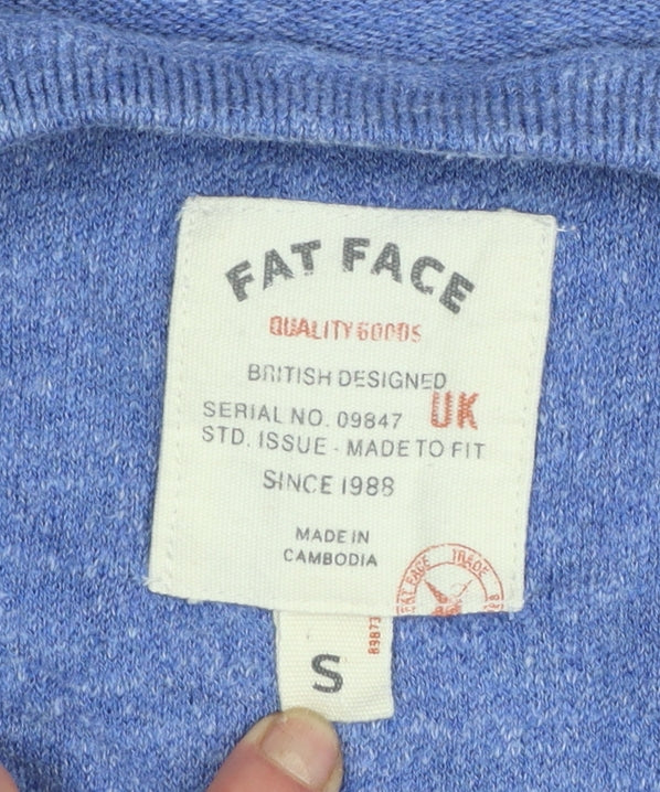 Fat Face Men's Blue Cotton Crew Neck Pullover Jumper Size S