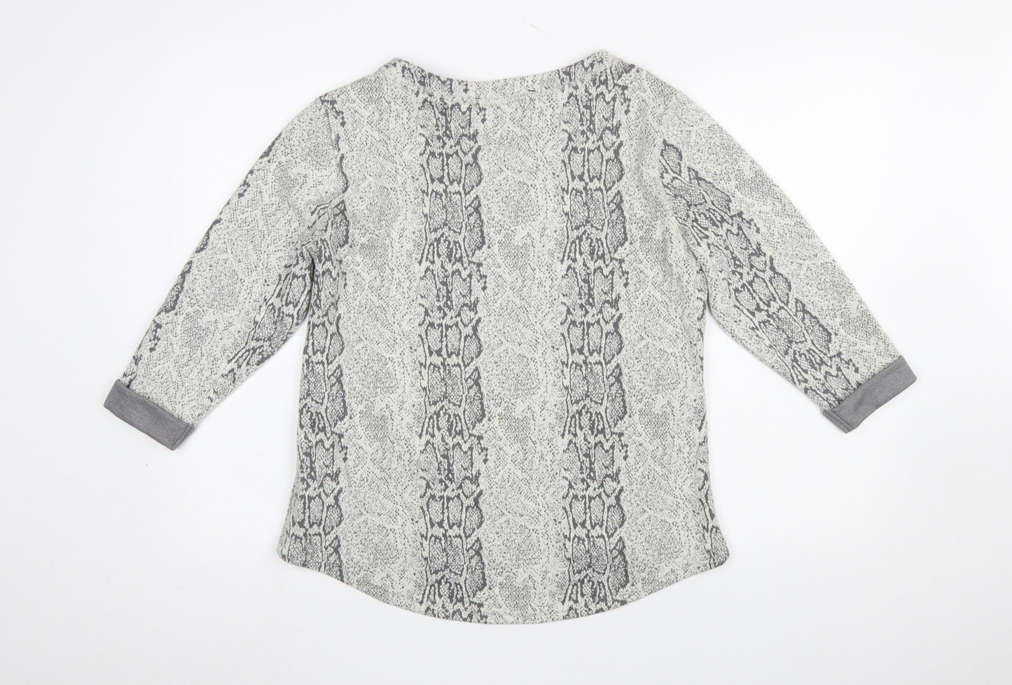Marks and Spencer Women Grey Animal Print Pullover Sweatshirt UK 14